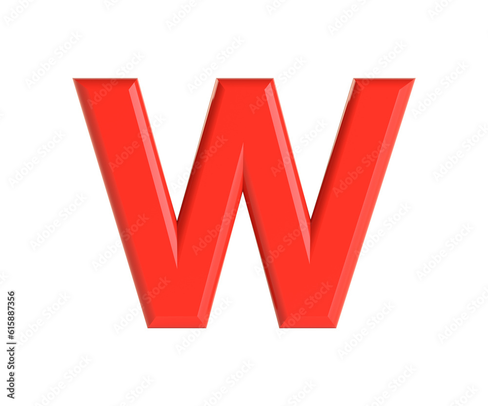 Red letter. Beautiful font for your design. Isolated on white background. 3D illustration Red letter. Beautiful font for your design. Isolated on white background. 3D illustration