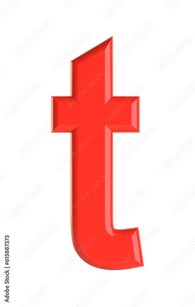Red letter. Beautiful font for your design. Isolated on white background. 3D illustration Red letter. Beautiful font for your design. Isolated on white background. 3D illustration