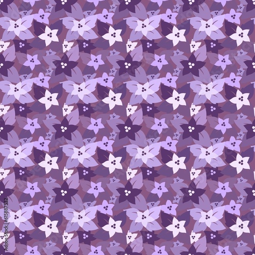 Seamless pattern with flowers in lilac colors