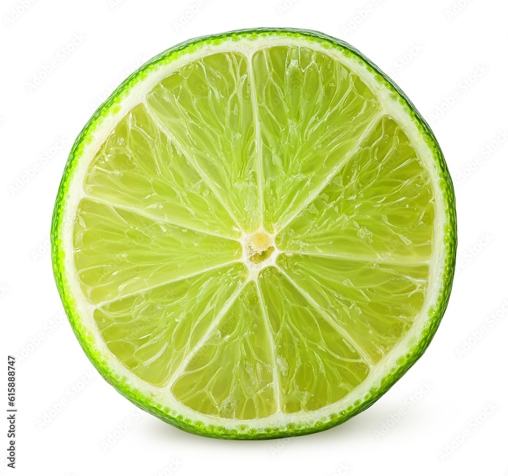 Half of lime isolated on white background