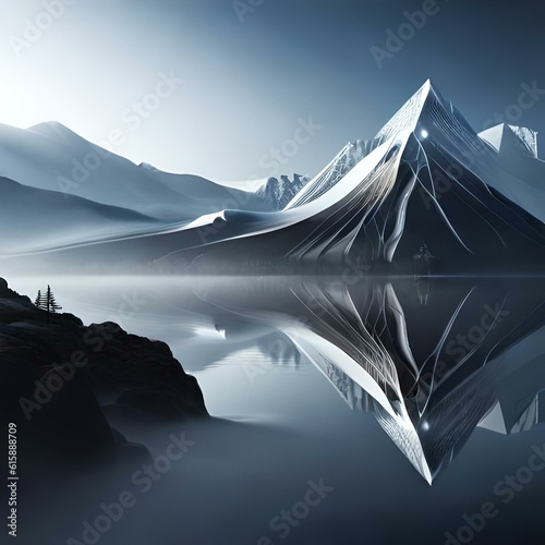 mountain landscape with snow