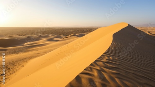 Endless stretches of golden sand extend as far as the eye can see  enticing relaxation and tranquility. Generative AI