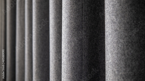 gray curtain from felt for acoustic absorption