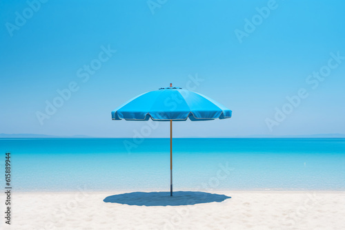 Blue summer umbrella background sea photography 
