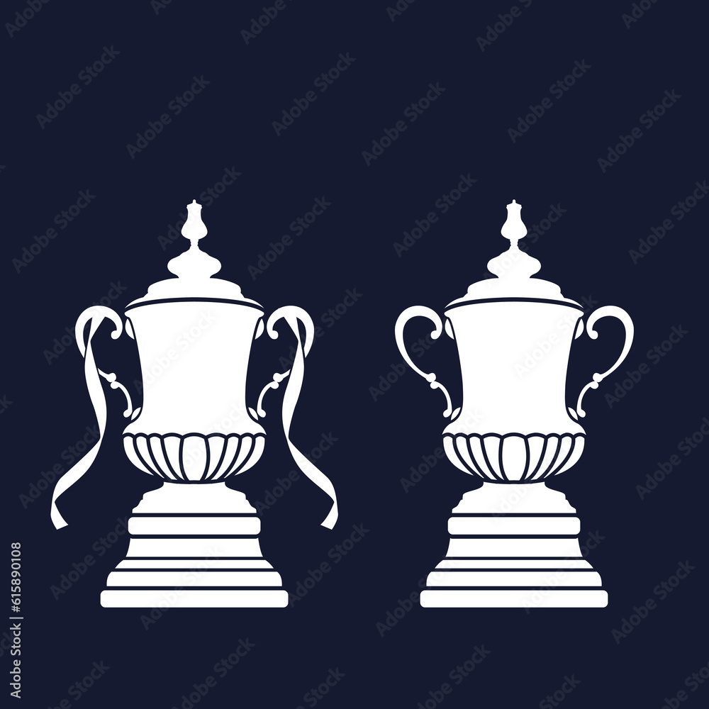 Silhouette english football competition trophy. Football Trophy. Fa cup trophy  silhouette.