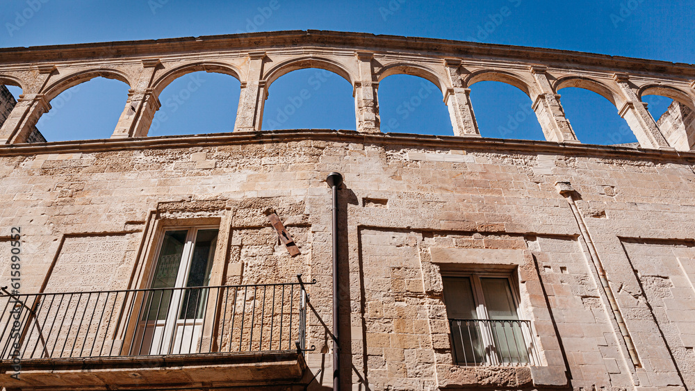 The beautiful arches of the former Teatini Convent, Lecce, Italy