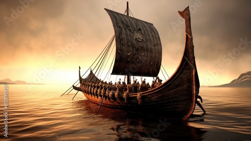 A Viking longship known as a 