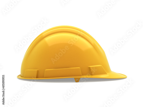 3d render yellow safety helmet (clipping path)