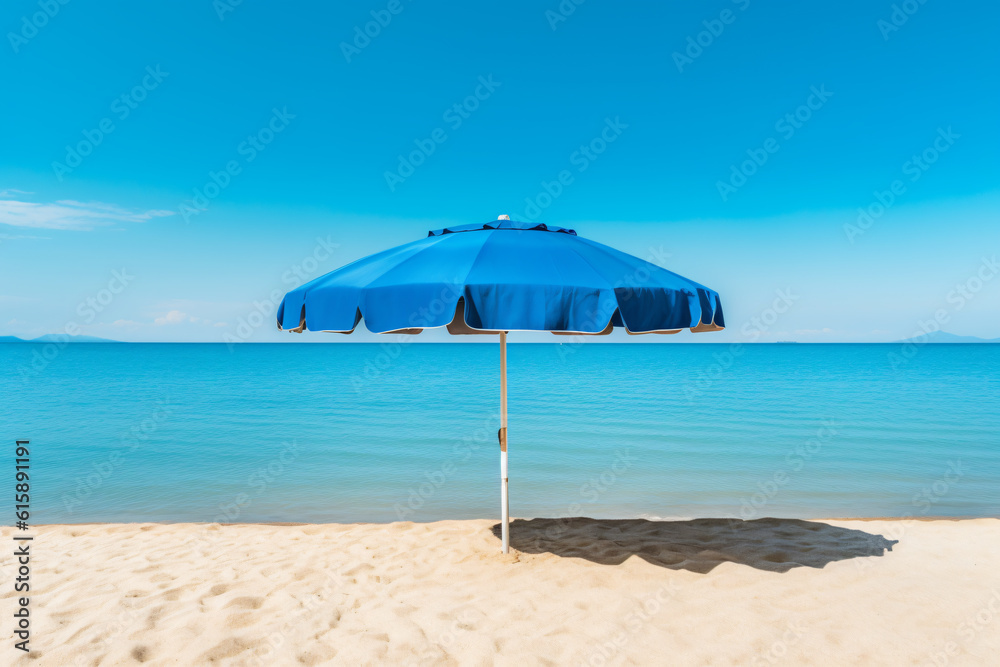 Blue summer umbrella background sea photography
