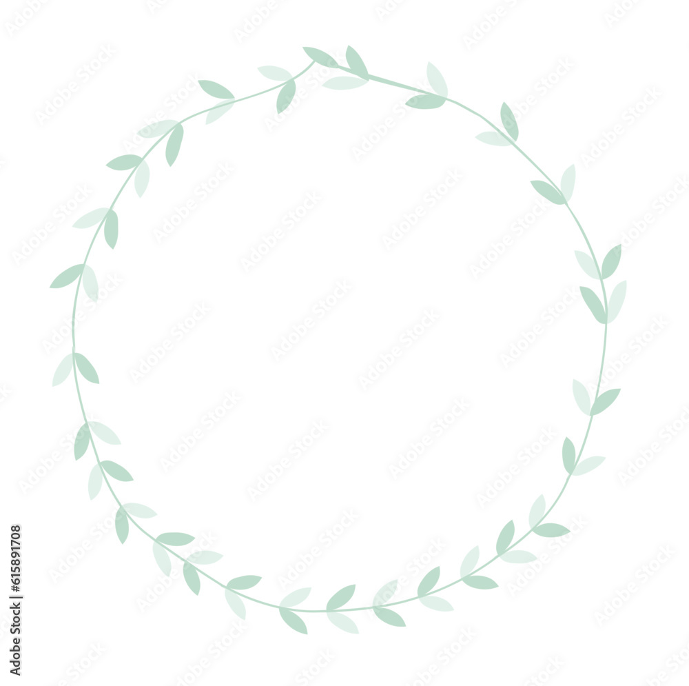 Round frame from twigs leaves Round frame from twigs leaves