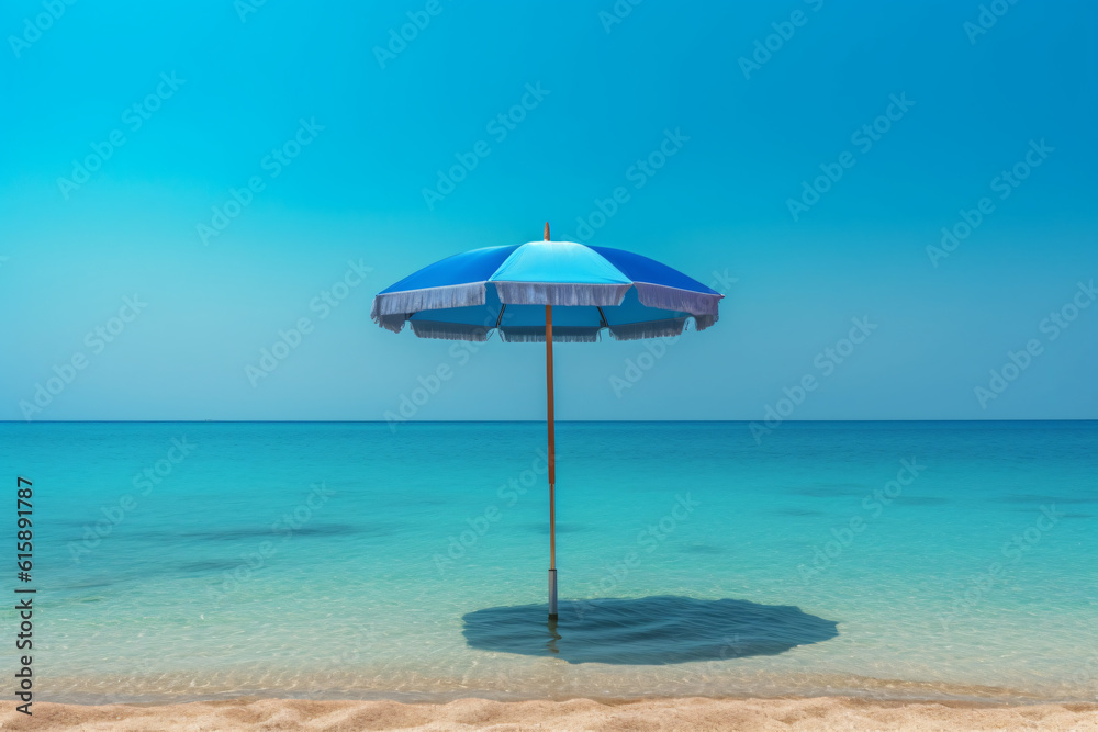 Blue summer umbrella background sea photography
