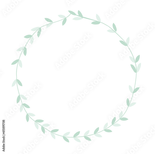 Round frame from twigs leaves