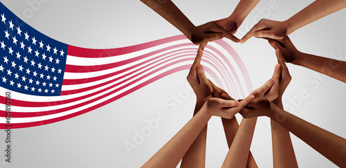 Картината върху платно United States Unity Celebration and 4th of July and Independence Day in America
