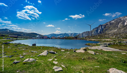 The Gotthardpass, Passo del St. Gottardo, Gotthard lake, Airolo, Tessin, Switzerland, Europe photo
