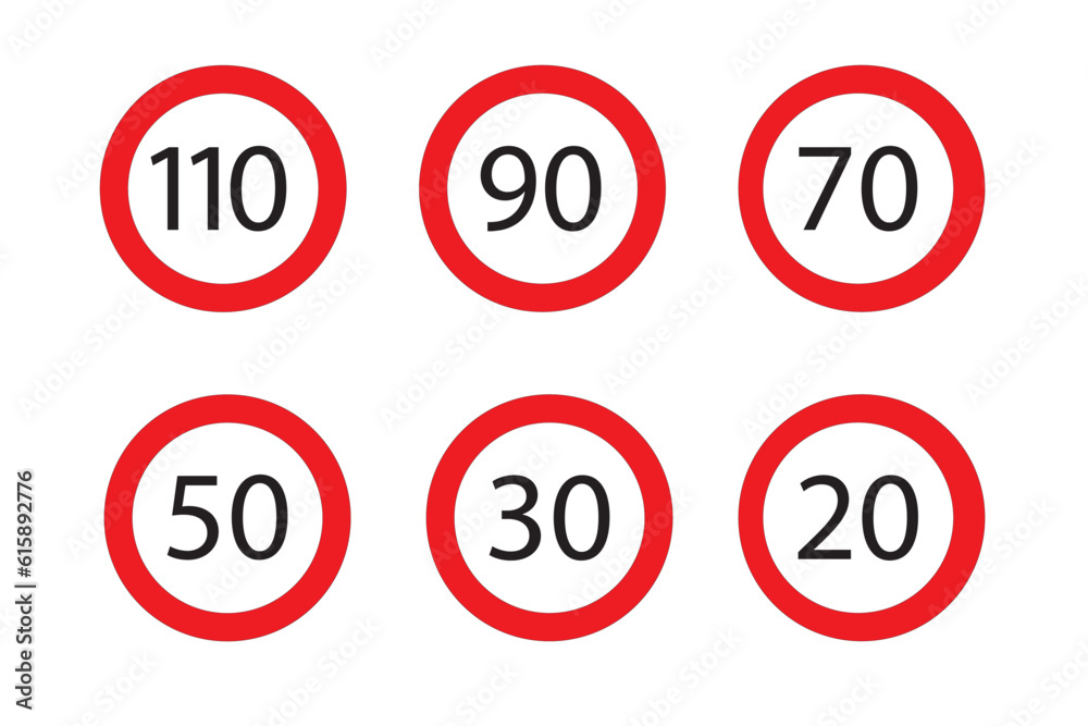 speed limit sign on white background speed limit sign on white background