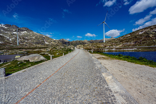 Slika na platnu The old road Tremola to Gotthardpass, Passo del St