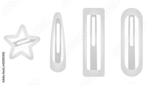 Hair clips set. vector illustration