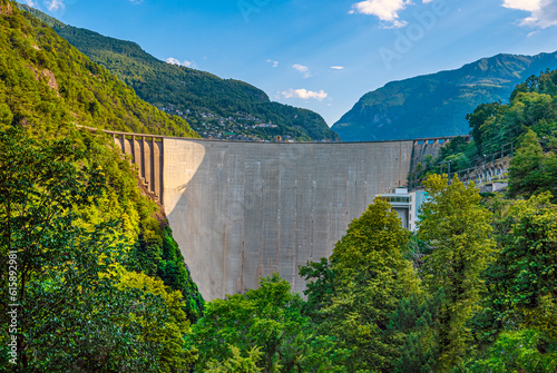 Dam Lago di Vogorno Tenero Contra Verzasca, Tessin, Switzerland photo
