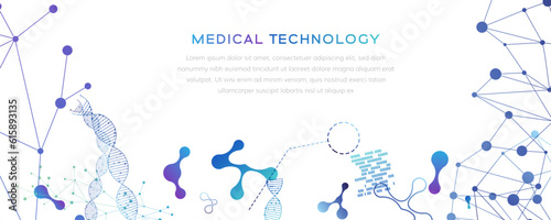 Medical technology banners. Pharmacy, biotechnology, laboratory concept.