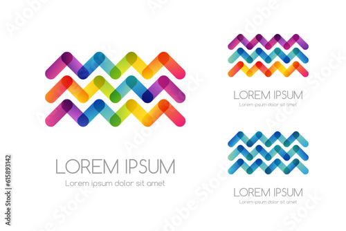 Abstract rainbow color logo. Colorful vector emblem.