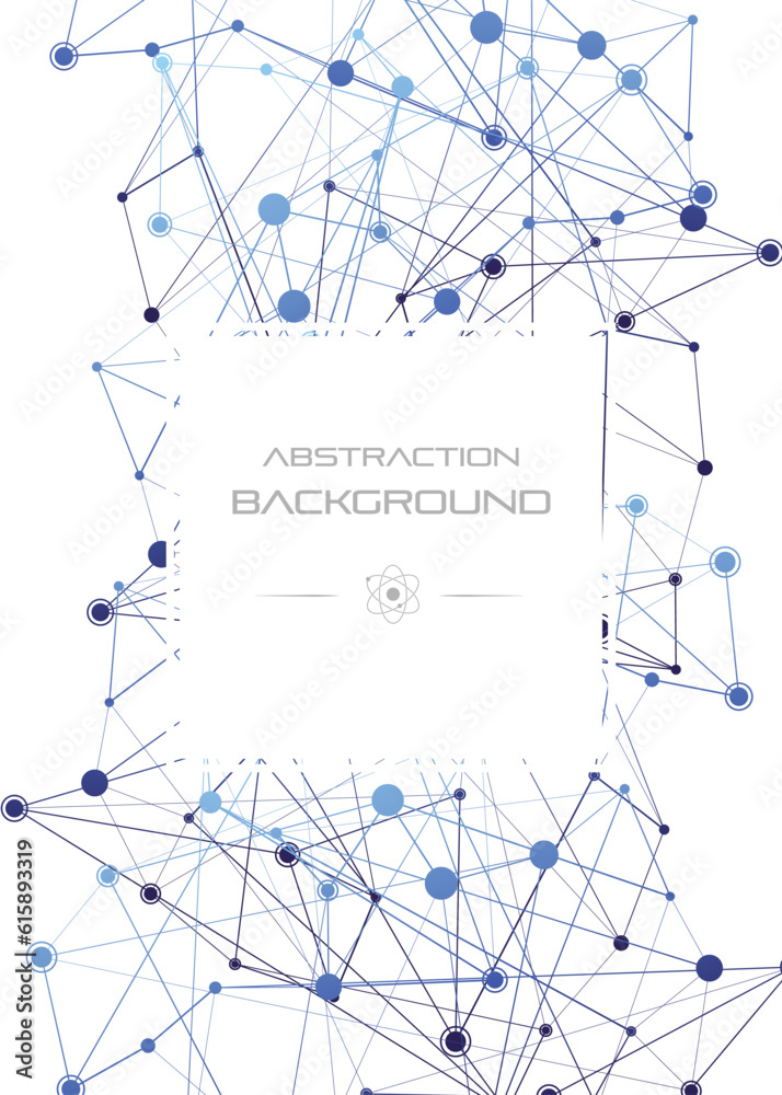 Structure of particles or molecules. Connected line and dots. Structure of particles or molecules. Connected line and dots.