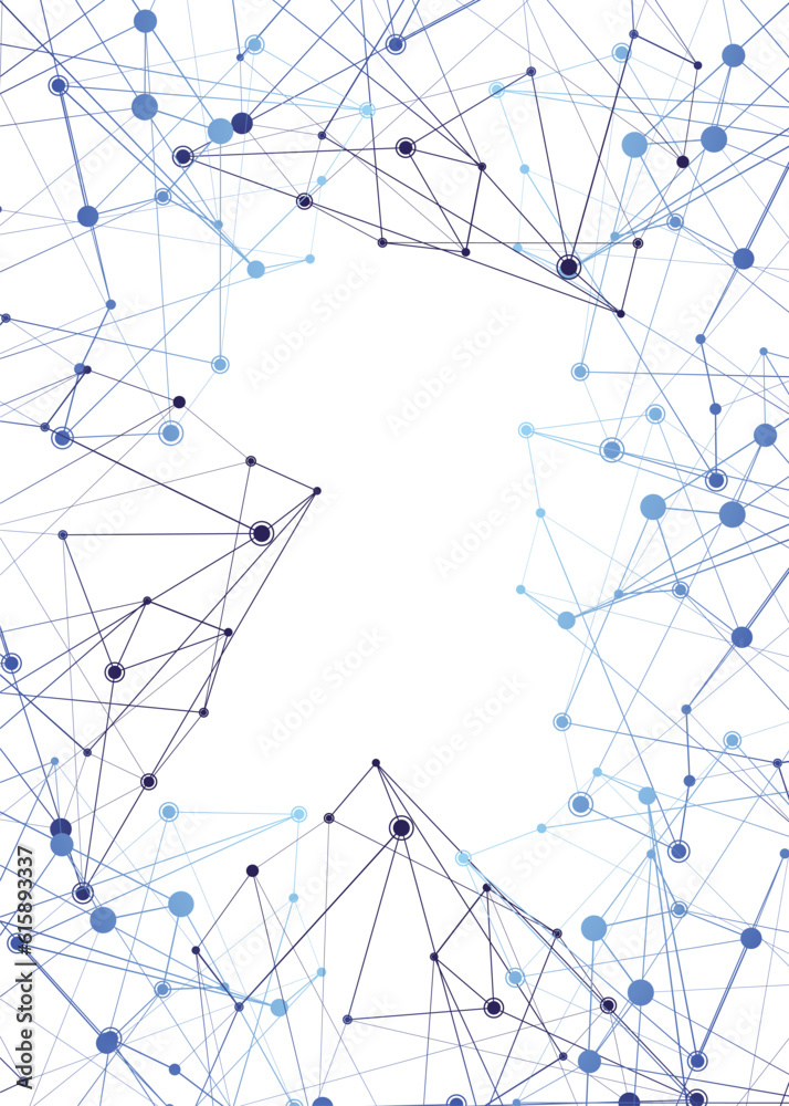 Structure of particles or molecules. Connected line and dots. Structure of particles or molecules. Connected line and dots.
