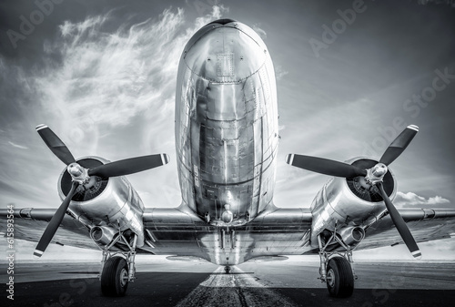 historic aircraft on a runway