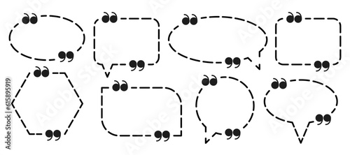 Quote mark, text box, citation speech bubble icon 