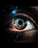 A galaxy inside an eye