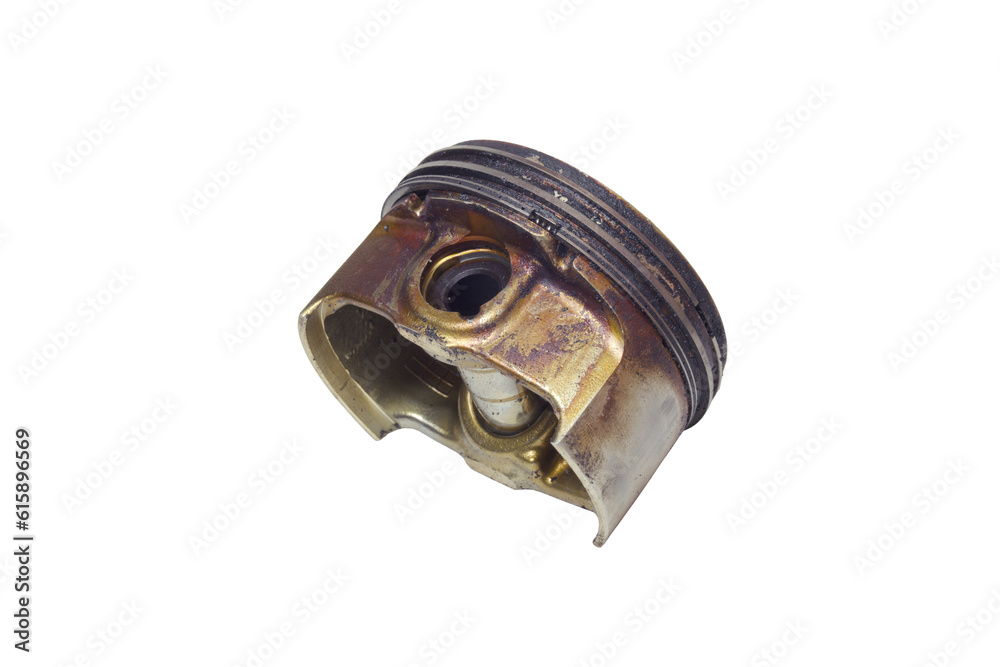 piston of reciprocating engine of sixteen valve motor car. all surfaces ...