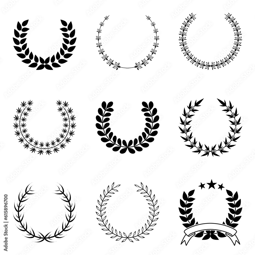 Illustration Collection wreath on a white background. Illustration Collection wreath on a white background.