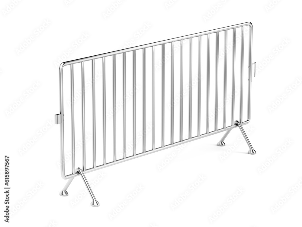 Mobile steel barrier on white background Mobile steel barrier on white background