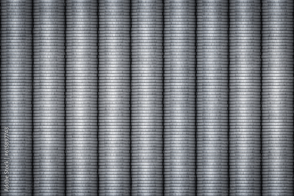 Illustration of a silver coins stack background