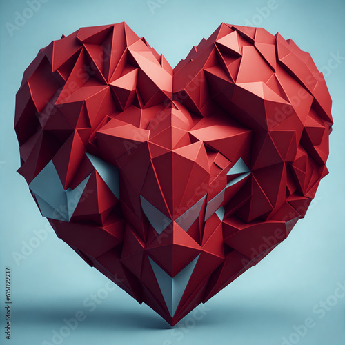 heart of geometric shapes colorful generative AI