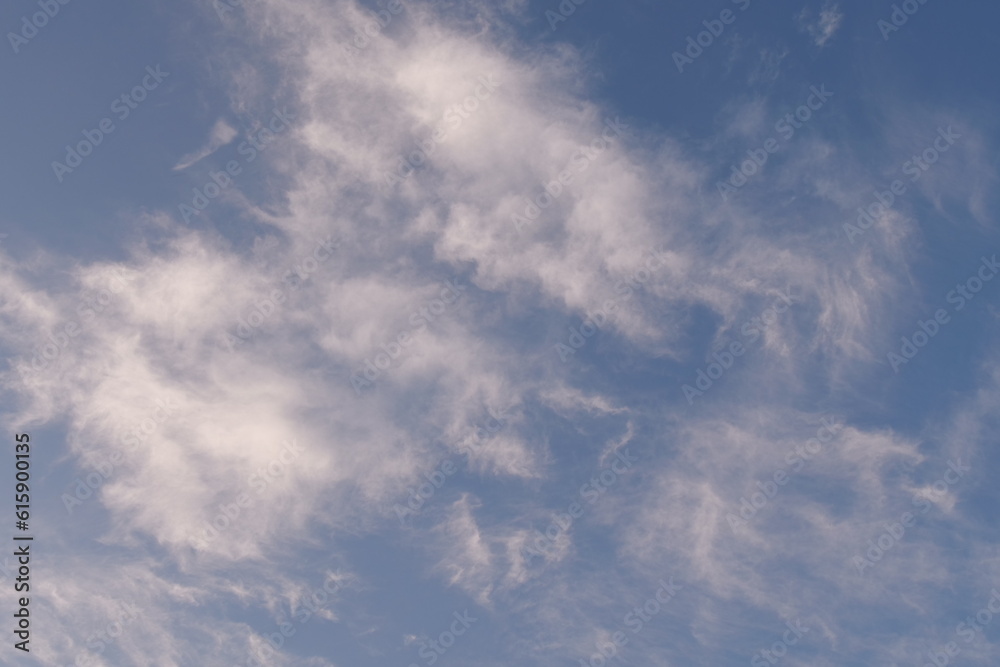 Background Of A Blue Sky Filled With Thin Smoky White Clouds