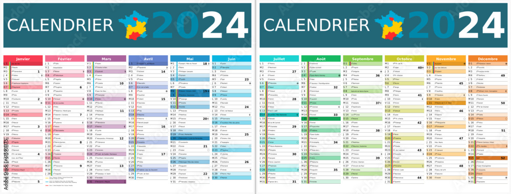 Calendrier Avec Semaine Paire Et Impaire 2024 Calendrier 2024 12 mois au format 320 x 420 mm recto verso entièrement