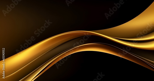 black and gold wavy abstract background, generative ai