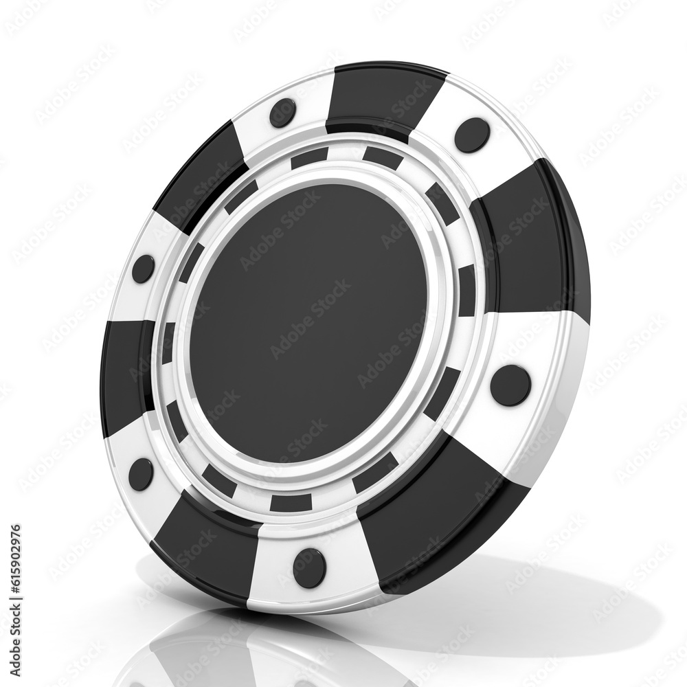 Black gambling chip. 3D render isolated on white Black gambling chip. 3D render isolated on white