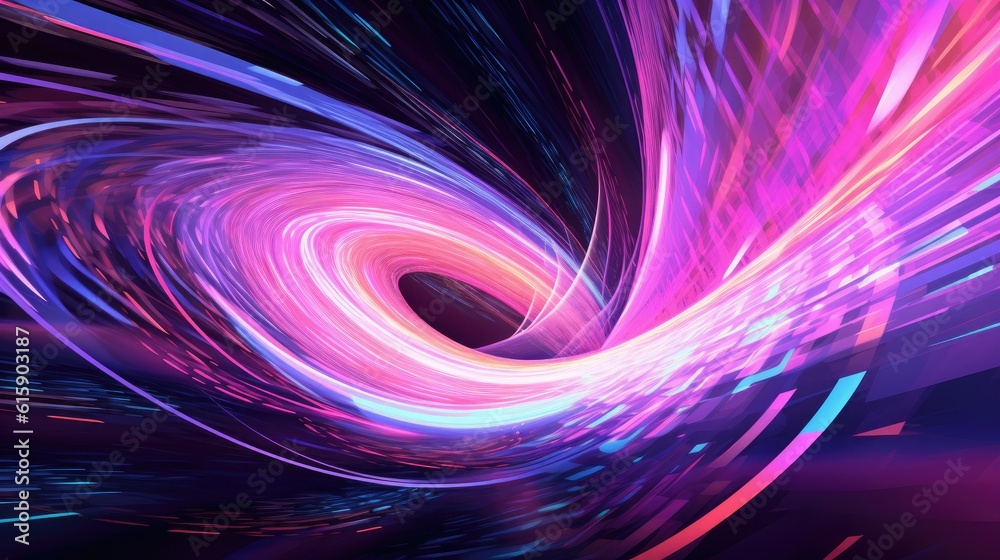 Abstract neon background. Colorful glowing lines. Digital data transfer. Futuristic wallpaper. Light and wave swirls. Colorful futurism, light magenta and white. Generative AI Abstract neon background. Colorful glowing lines. Digital data transfer. Futuristic wallpaper. Light and wave swirls. Colorful futurism, light magenta and white. Generative AI