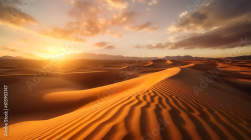 a desert landscape at sunset (Generative AI)