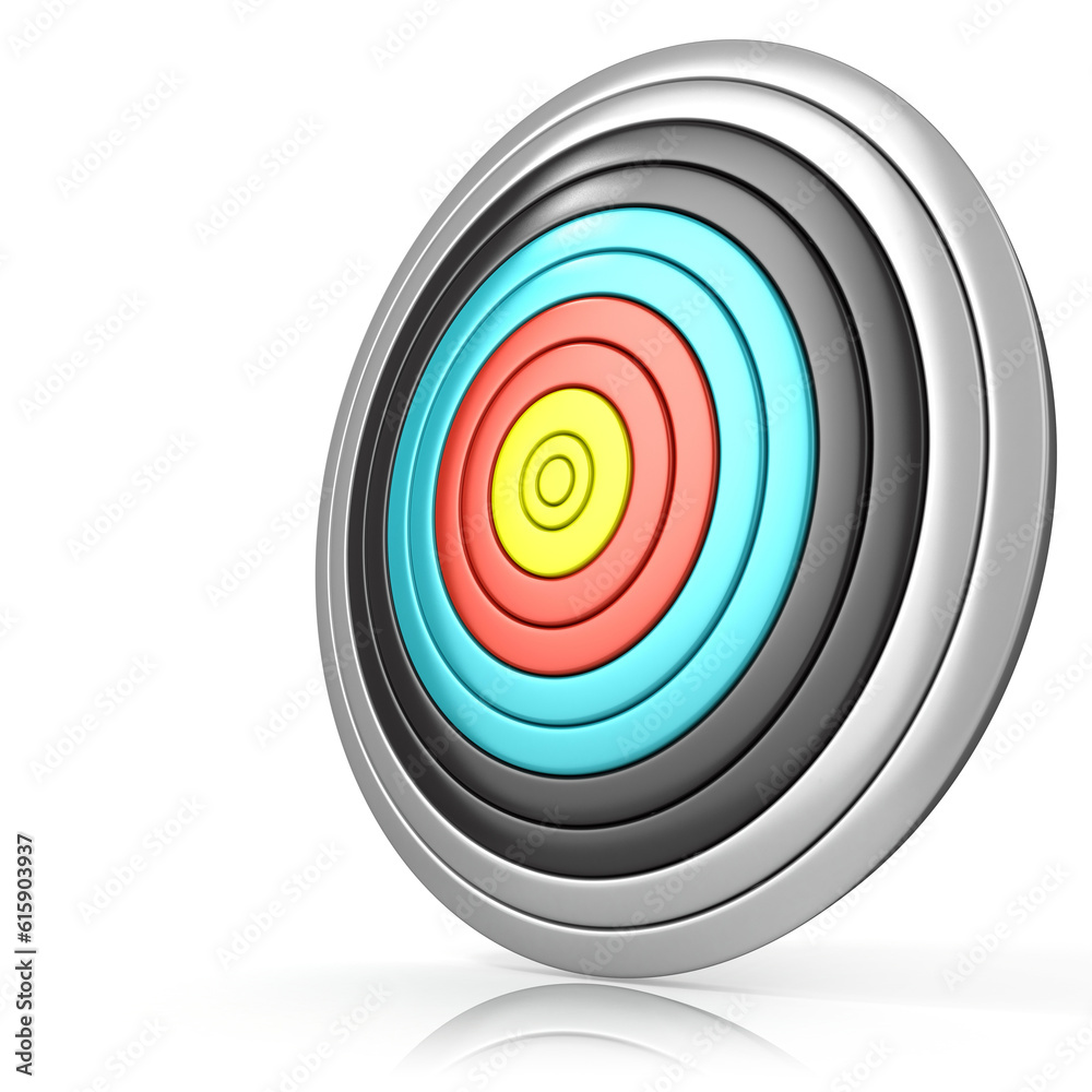 Archery target, isolated on white background. Side view Archery target, isolated on white background. Side view