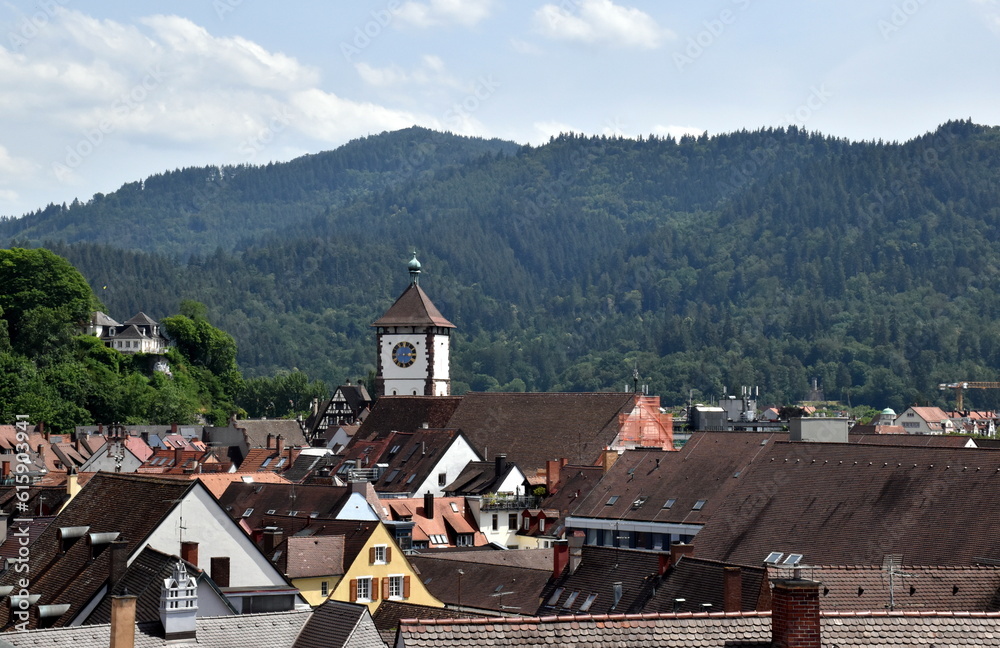 Schwabentor und Altstadt in Freiburg Schwabentor und Altstadt in Freiburg