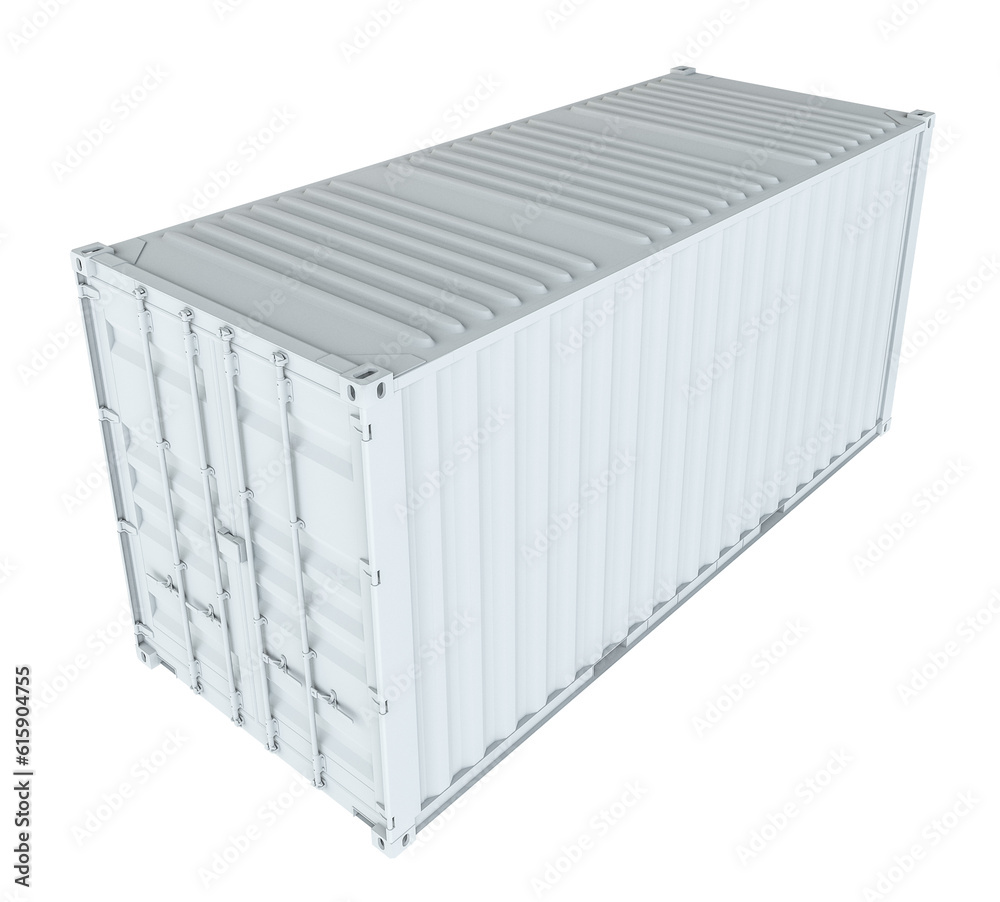 White cargo container. Transportation concept. 3d rendering White cargo container. Transportation concept. 3d rendering