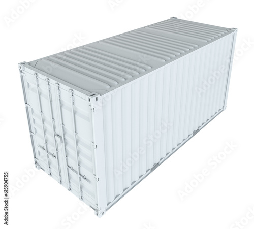 White cargo container. Transportation concept. 3d rendering