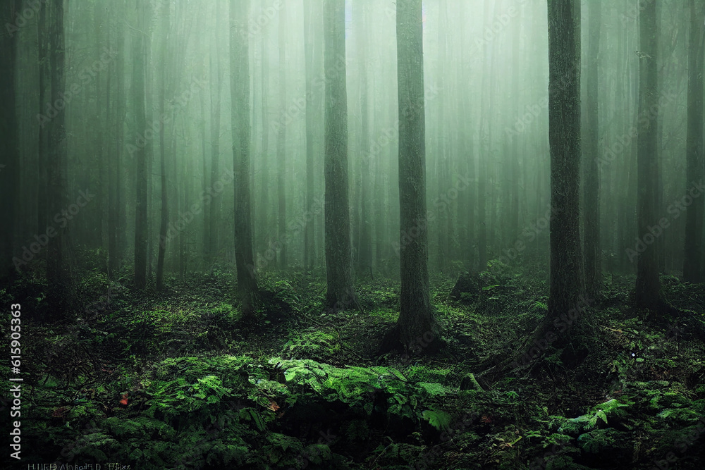 Naklejka premium The forest, the lungs of Earth. Fresh and clean lungs without lung pollution white background. created with generative AI technology