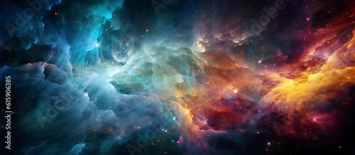 Colorful space galaxy cloud nebula. Stary night cosmos wallpaper © Milan