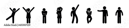 stick figure icon man, human emotions