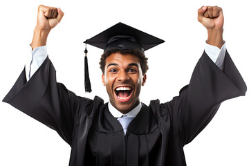 College graduate celebrating success isolated - Generative AI