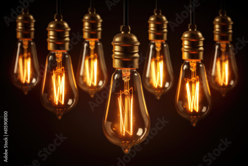 light bulb on dark background