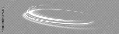 Colored shiny sparks of spiral wave. Curved bright speed line swirls. Shiny wavy path. Rotating dynamic neon circle. Magic golden swirl with highlights. Glowing swirl bokeh effect. vector png